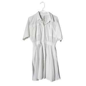 EMMA KNUDSEN Kelsey Drop Shoulder Midi Shirt Dress in‎ white size M